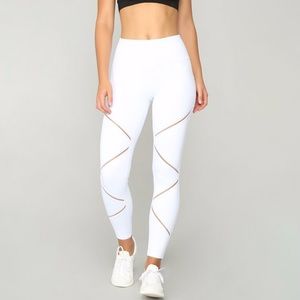 High-rise white leggings